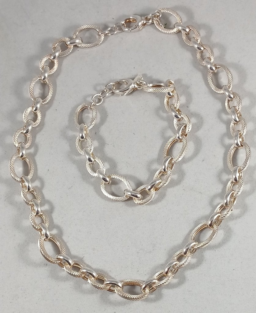 Zilveren collier & armband fantasie 45 cm 21 cm 15mm zilver, https://www.zilverjuwelier.nl/product-categorie/sieraden/kettingen/fantasie-schakels/