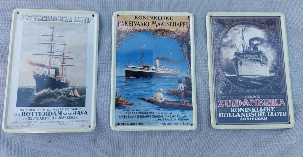 3x wandbordje /schildje retro  vintage teab, Ophalen