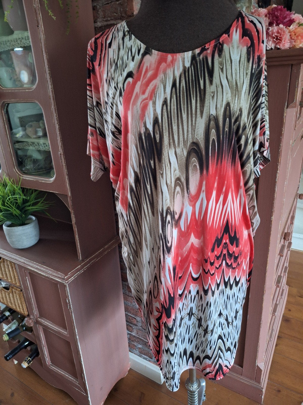 Tuniek jurk m l xl kreukvrij stretch, Ophalen of Verzenden, Zo goed als nieuw, Maat 46/48 (XL) of groter, Meerkleurig