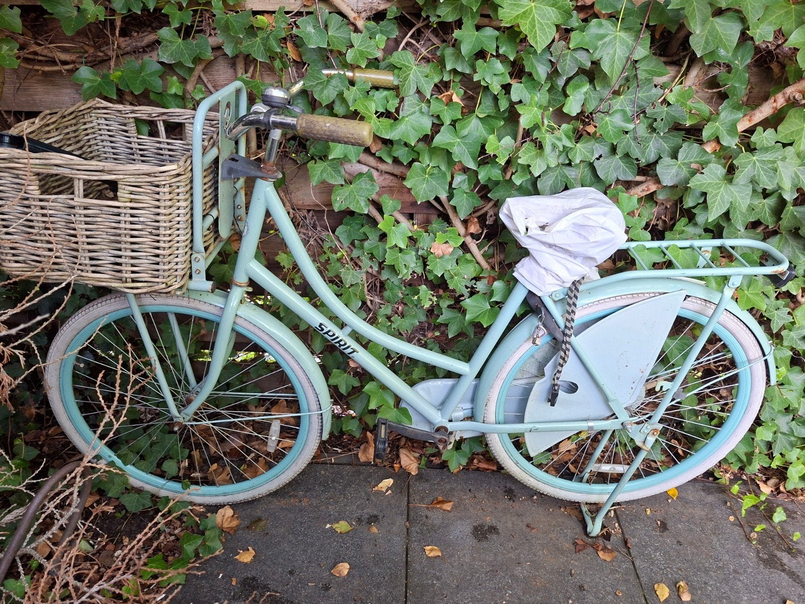 Spirit damesfiets met mand - Lichtblauw, Overige merken, Velgrem, Ophalen of Verzenden, 50 tot 53 cm