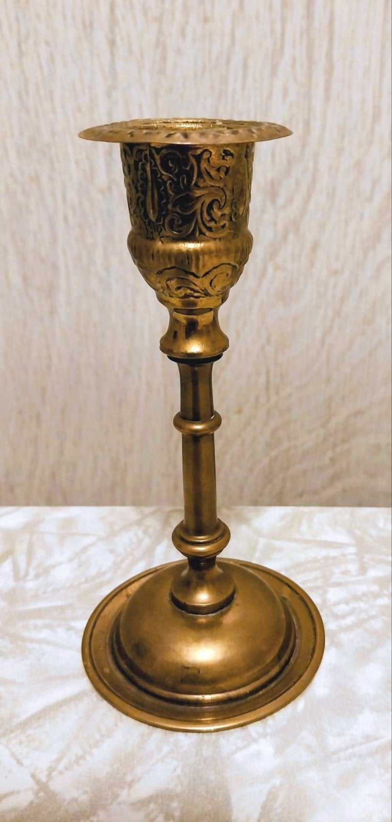 Antieke koperen kandelaar, Ophalen of Verzenden, Koper of Brons