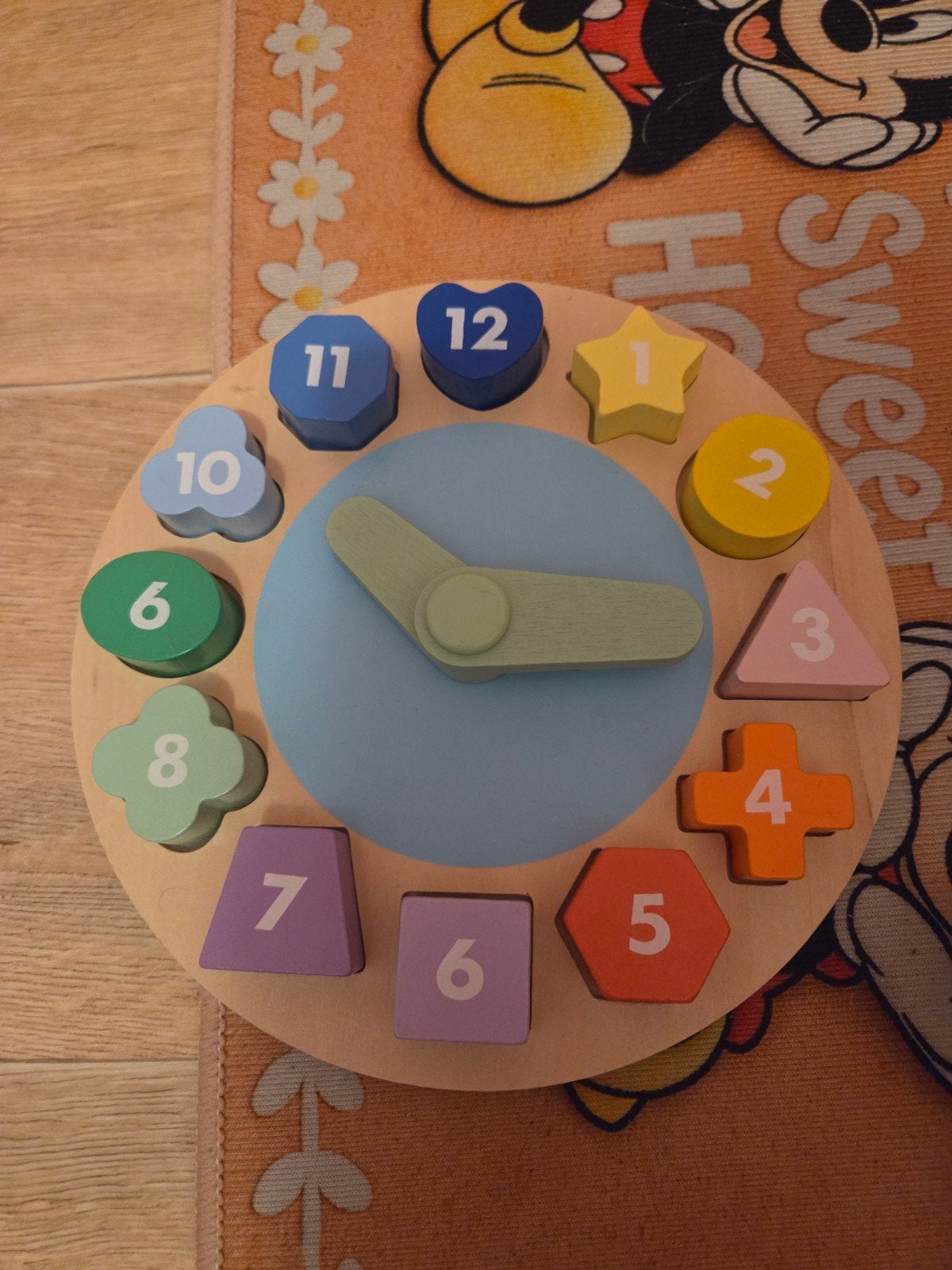 Houten leerklok met vormen en cijfers, Ophalen, Gebruikt, Puzzelen