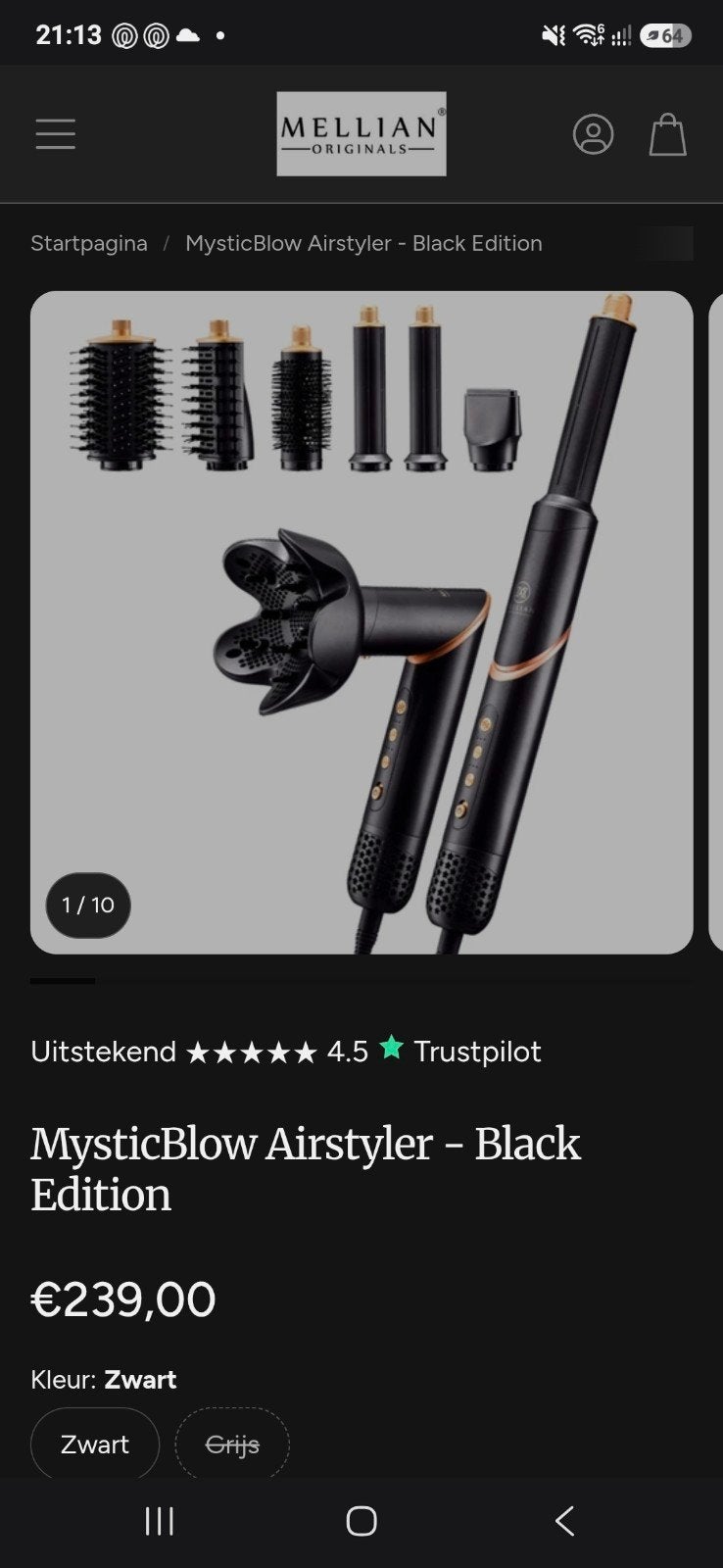 Mellian MysticBlow Airstyler - Nieuw met 8 accessoires, Ophalen of Verzenden, Nieuw, Föhn of Haardroger