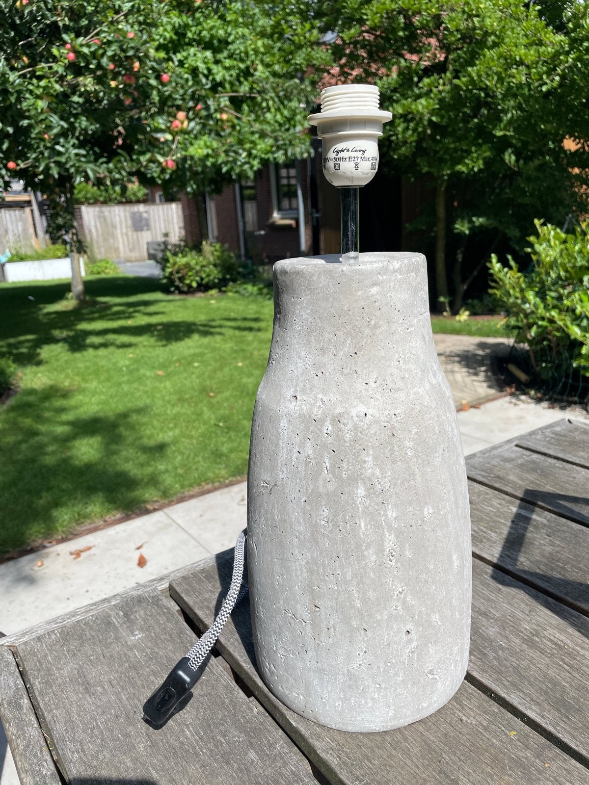 Betonnen Tafellampvoet GERA - H45cm, D19cm, E27 fitting, Gebruikt, Grijs, Industrieel, Steen/keramiek