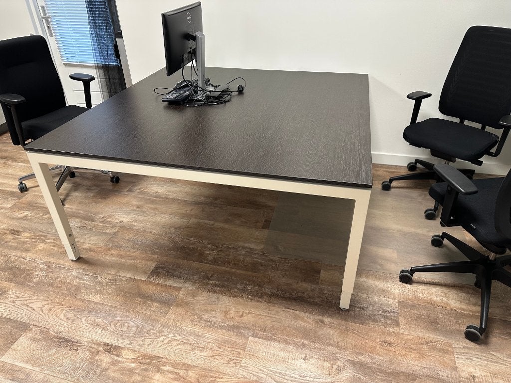 Inofec vergadertafel / duo bureau 160x160, Ophalen, 160 cm, Gebruikt, In hoogte verstelbaar
