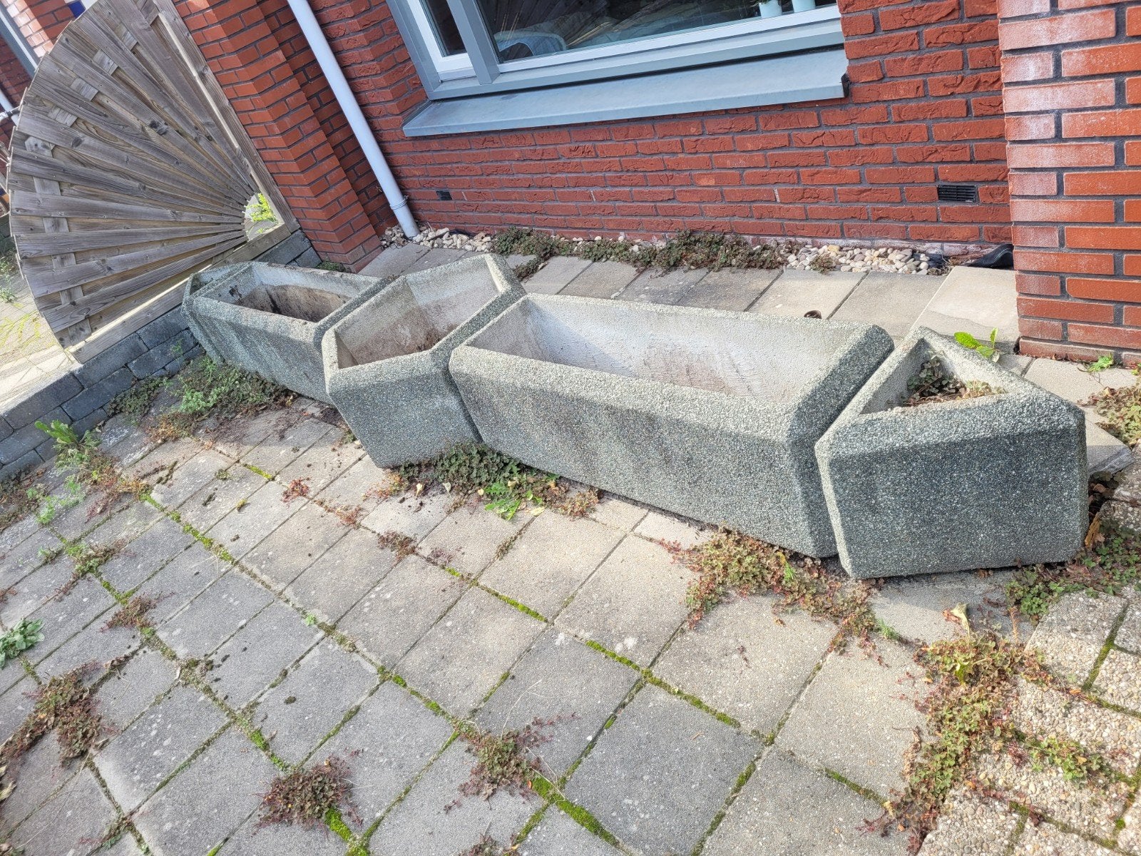 modulaire betonnen bloembakken, Tuin en Terras, Ophalen, Zo goed als nieuw