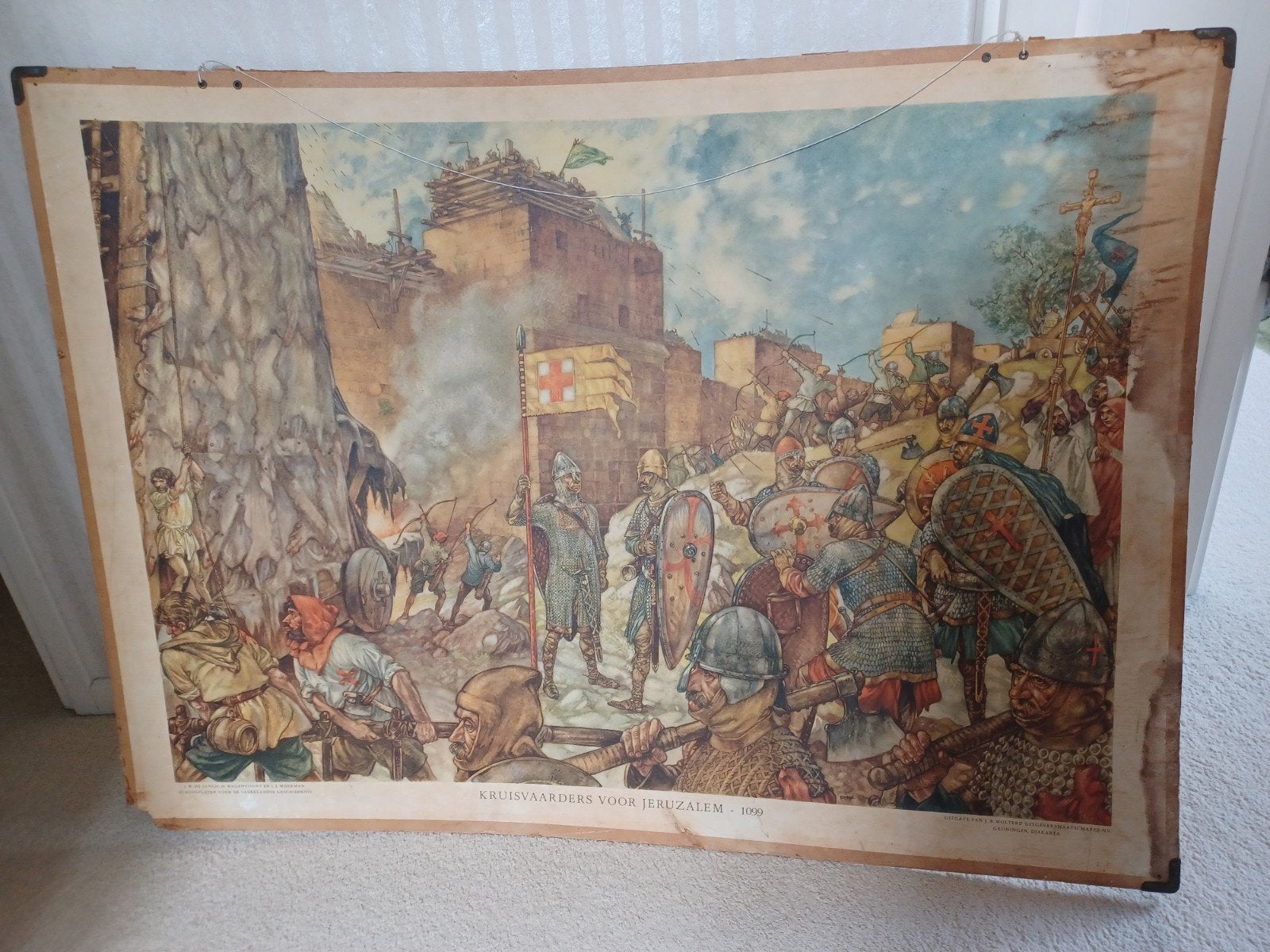 Antieke schoolplaat Kruisvaarders voor Jeruzalem 1099, Ophalen, Geschiedenis