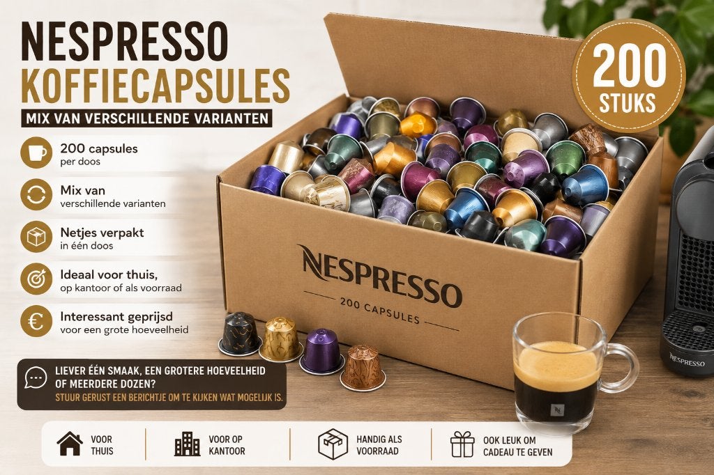 Nespresso Original voordeelmix - 200 losse capsules, Verzenden