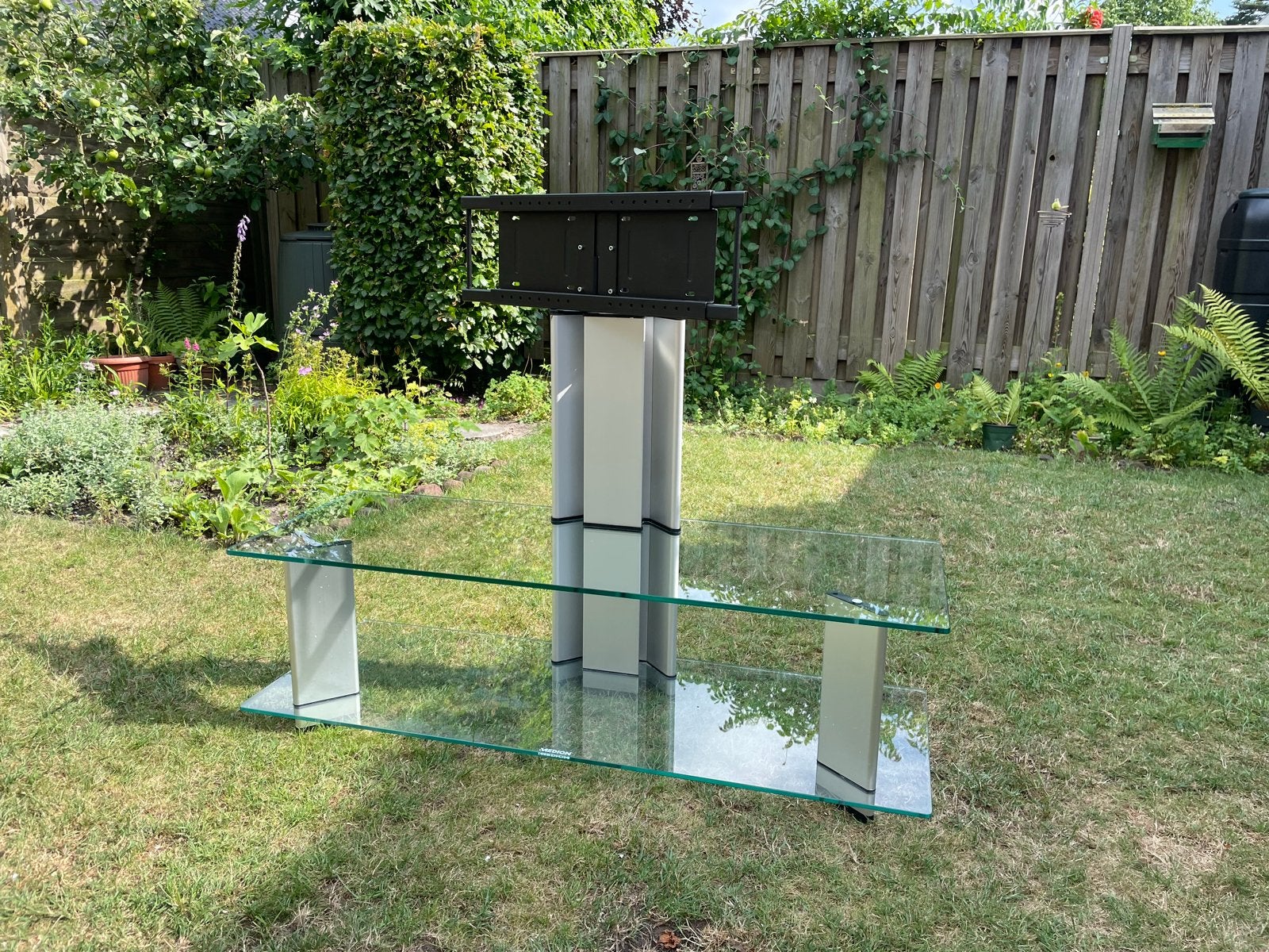 Medion TV tafel met tv standaard, Ophalen, Gebruikt, 100 tot 150 cm, Glas