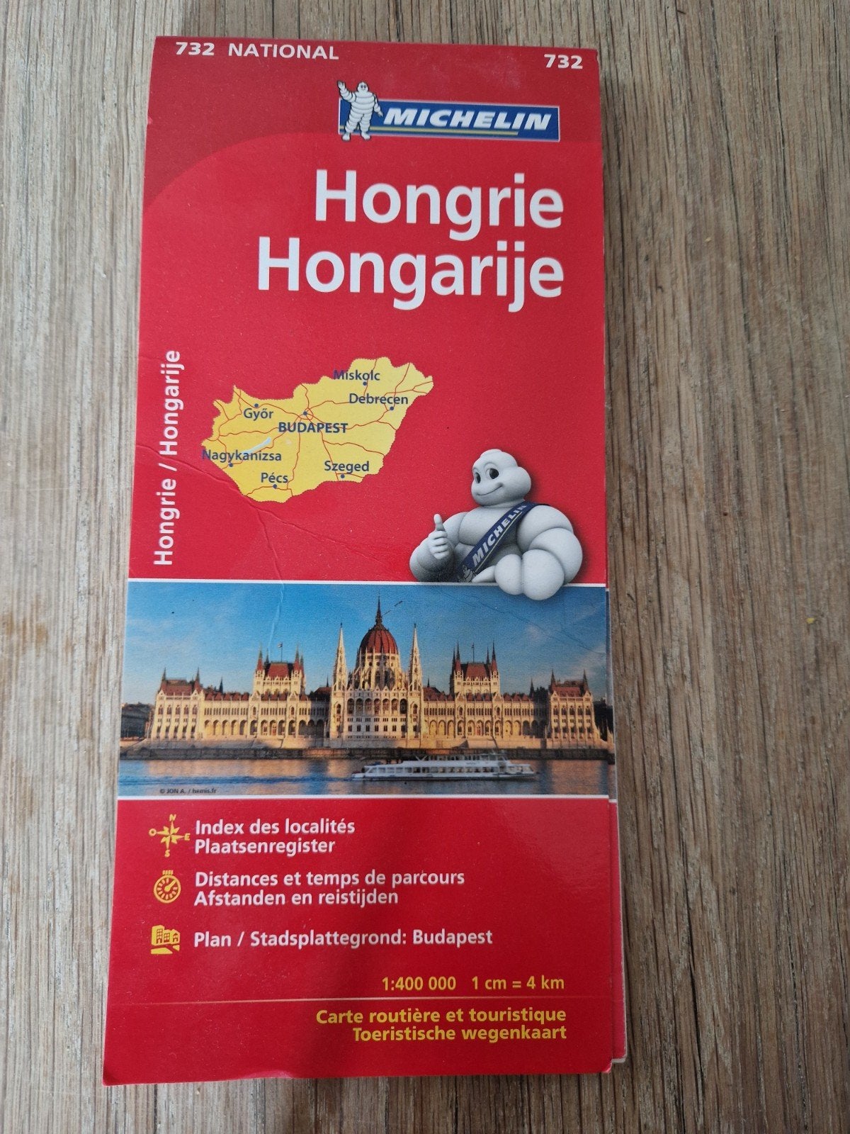 Michelin Hongarije wegenkaart - National 732, Michelin, Europa, Ophalen of Verzenden, Zo goed als nieuw