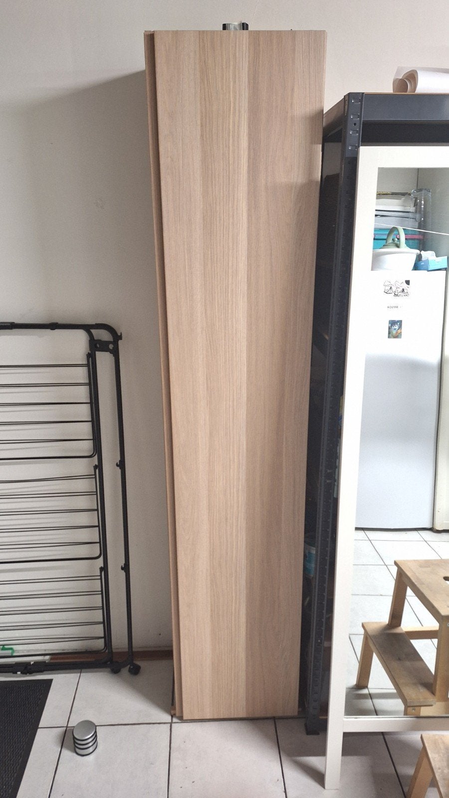 Badkamerkast 40x30x192cm met houten en glazen planken, Ophalen, (Half)hoge kast, Minder dan 50 cm, Gebruikt