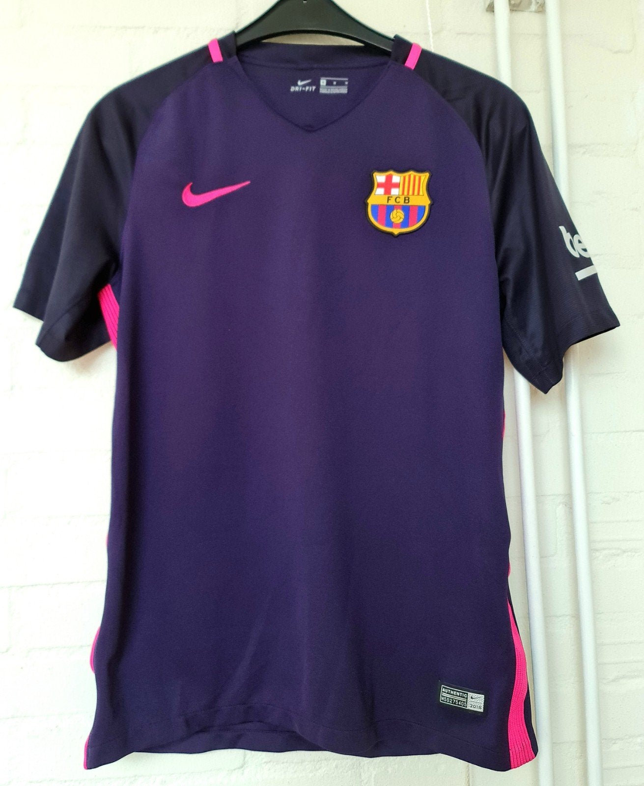 FC Barcelona shirt seizoen 2016 / 2017 Nike paars maat M top, Verzamelen, Ophalen, Gebruikt, Shirt