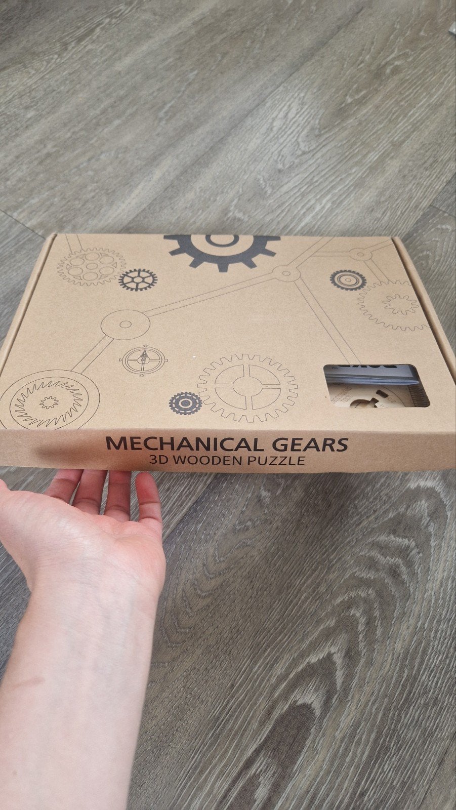 ROKR Houten Kluis 3D Puzzel - Mechanische Tandwielen, Nieuw, Educatief, Knutselset, Bruin