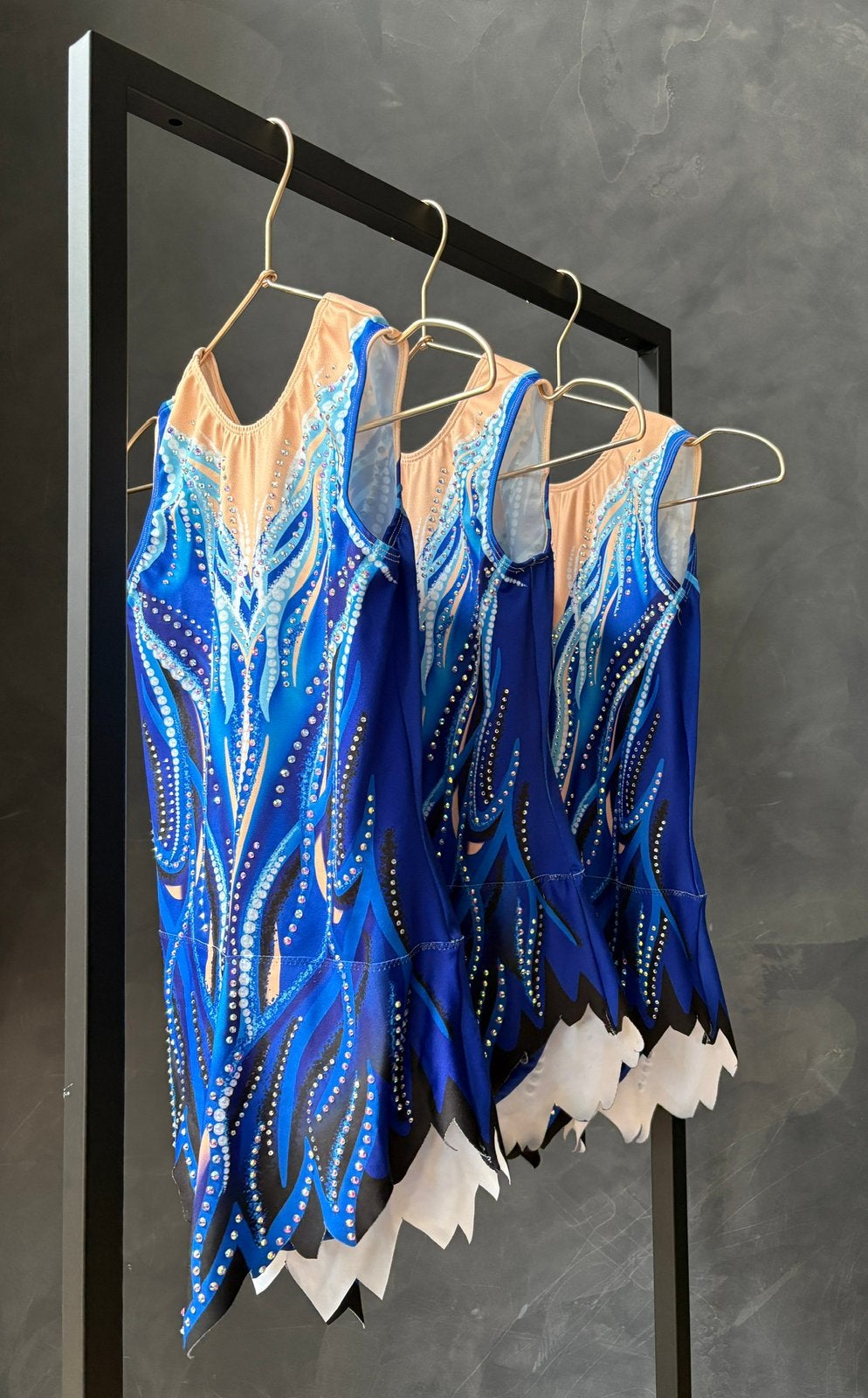 3 mouwloze Acro pakjes, geschikt voor een trio, Sport en Fitness, Turnen, Blauw, Zo goed als nieuw, Turnpak(je), Kindermaat 122 t/m 140