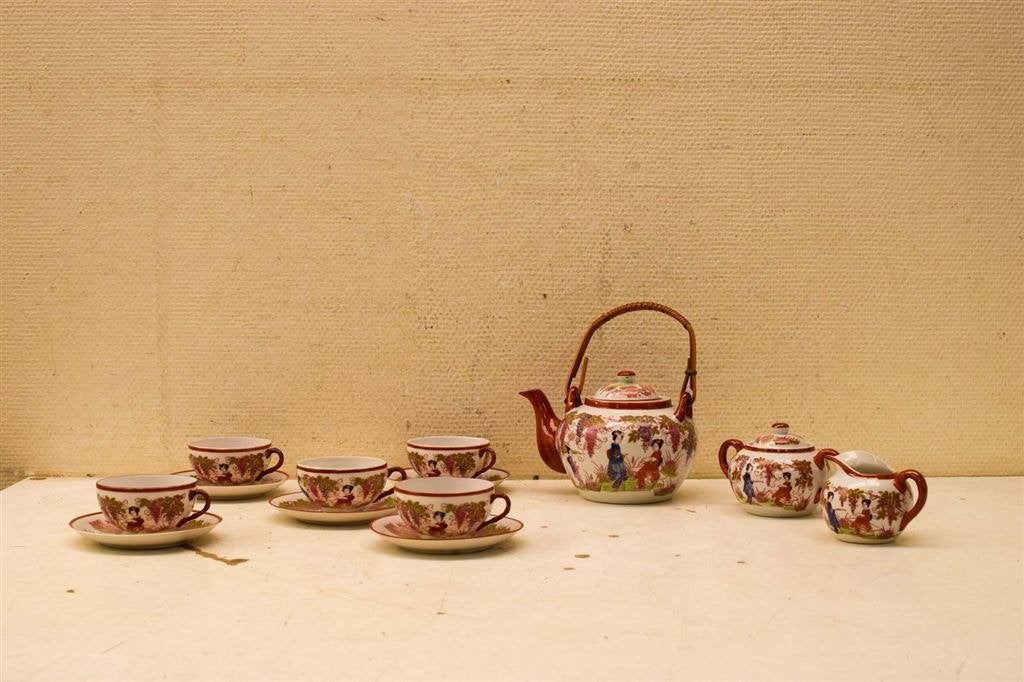 15 delig ei porseleinen theeservies servies 48668