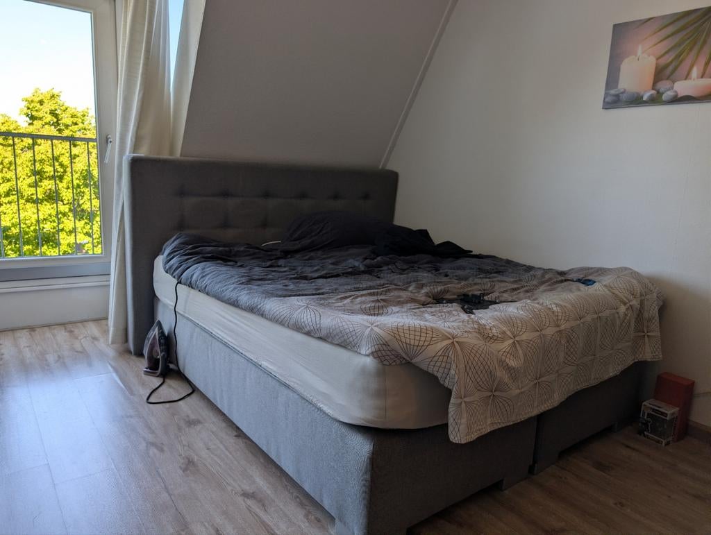 Luxe boxspring 160x180 met IKEA matras, Huis en Inrichting, Ophalen, Gebruikt, Tweepersoons, 190 cm of minder