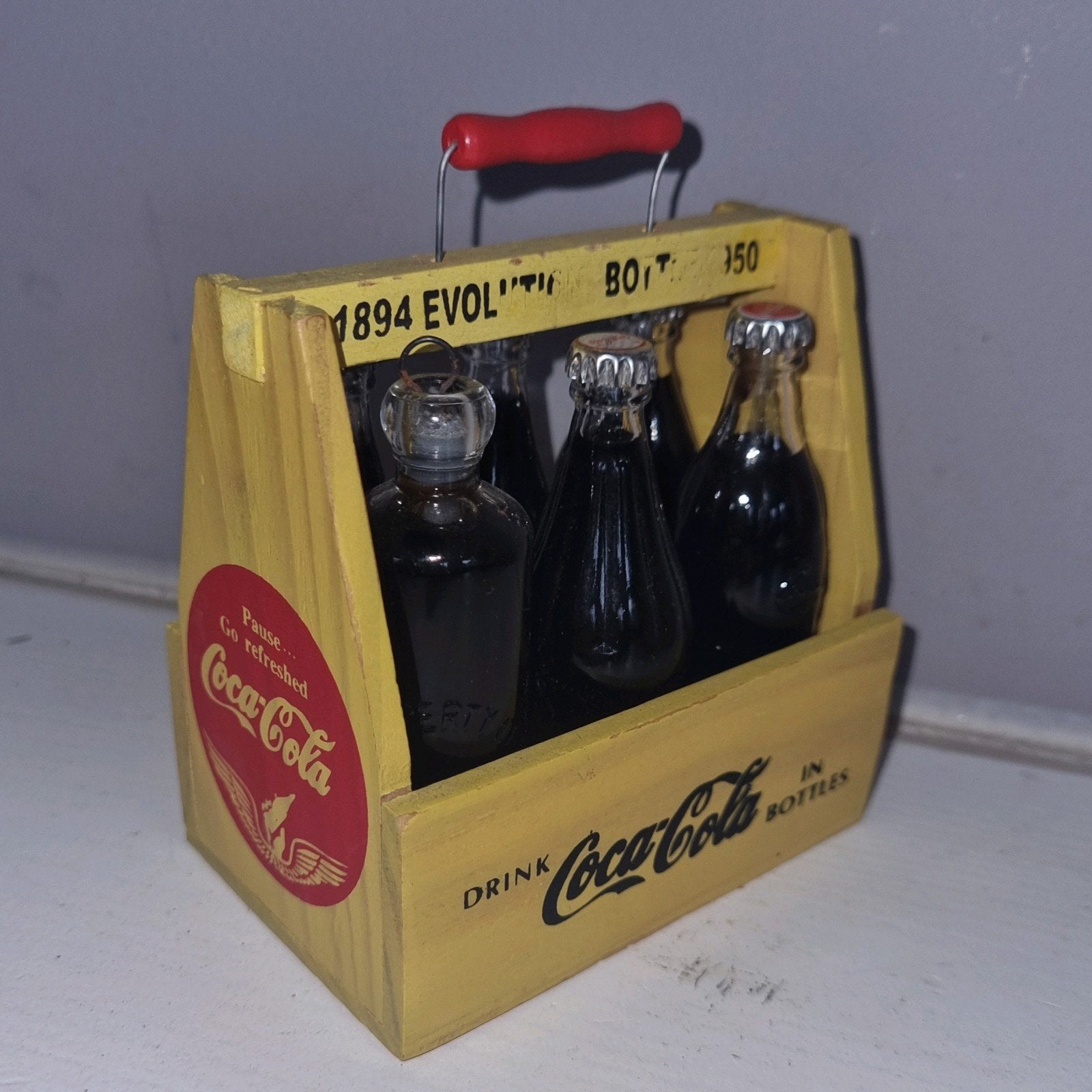 Collectors item: Mini Coca-Cola kratje met flesjes, Ophalen of Verzenden, Gebruikt