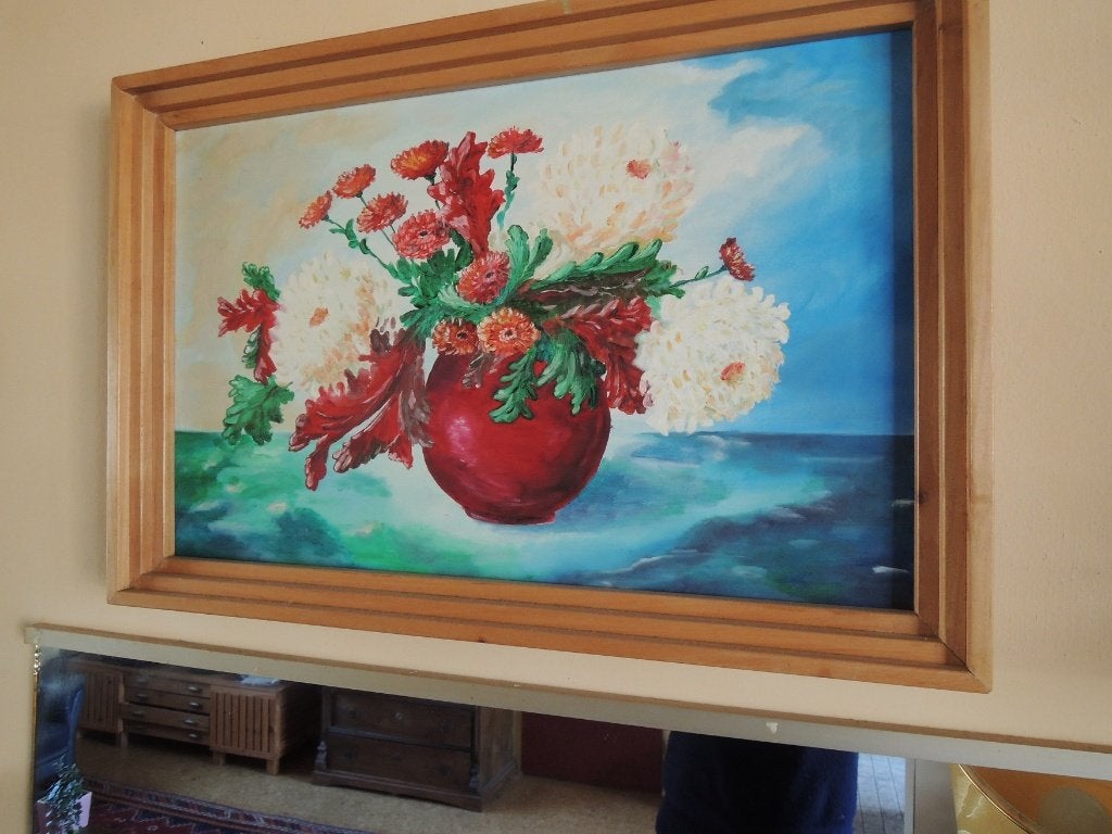 Schilderij Bloemen, Bloemen, Paneel, Ophalen of Verzenden, Handgeschilderd
