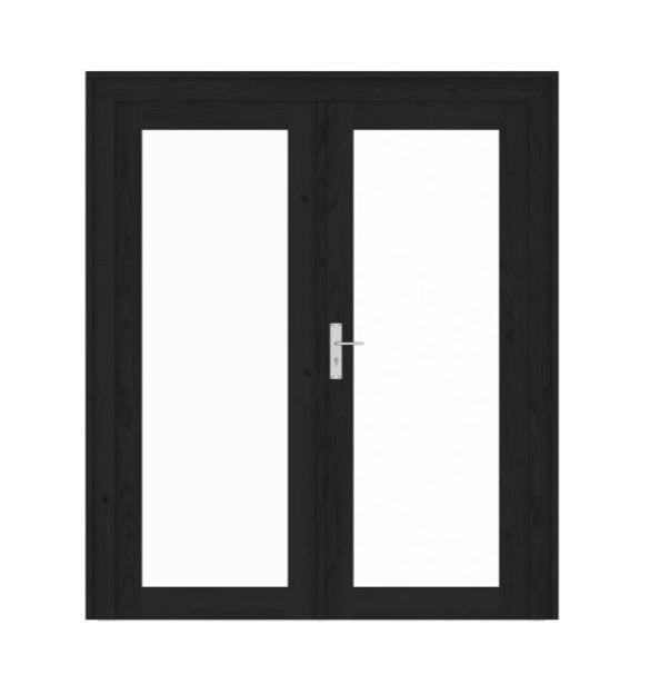 Douglas dubbele 1-Ruits deur zwart gespoten incl. beslagset, Tuin en Terras, Palen, Balken en Planken, Nieuw, Planken, 250 cm of meer