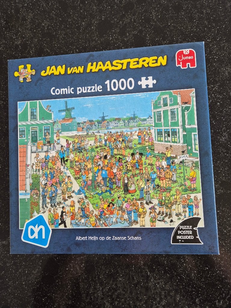 Te koop Jan van Haasteren Albert Heijn op de Zaanse schans, Ophalen of Verzenden, 500 t/m 1500 stukjes, Zo goed als nieuw, Legpuzzel