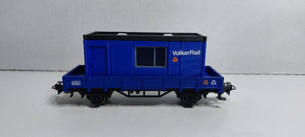 VolkerRail Lage Bakwagon met Bouwkeet *Nieuwstaat* (05), Wisselstroom, Wagon, Ophalen of Verzenden, Märklin
