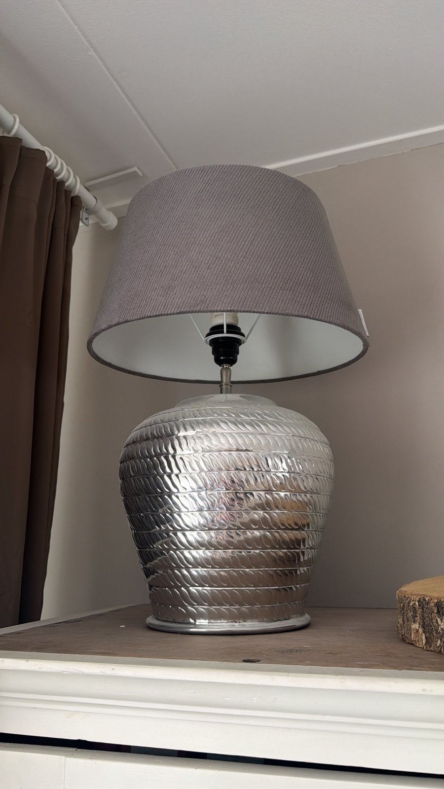 Riviera Maison Tafellamp 'Sailor Rope' met Taupe Kap, Textiel, Riviera Maison, Met kap, Grijs
