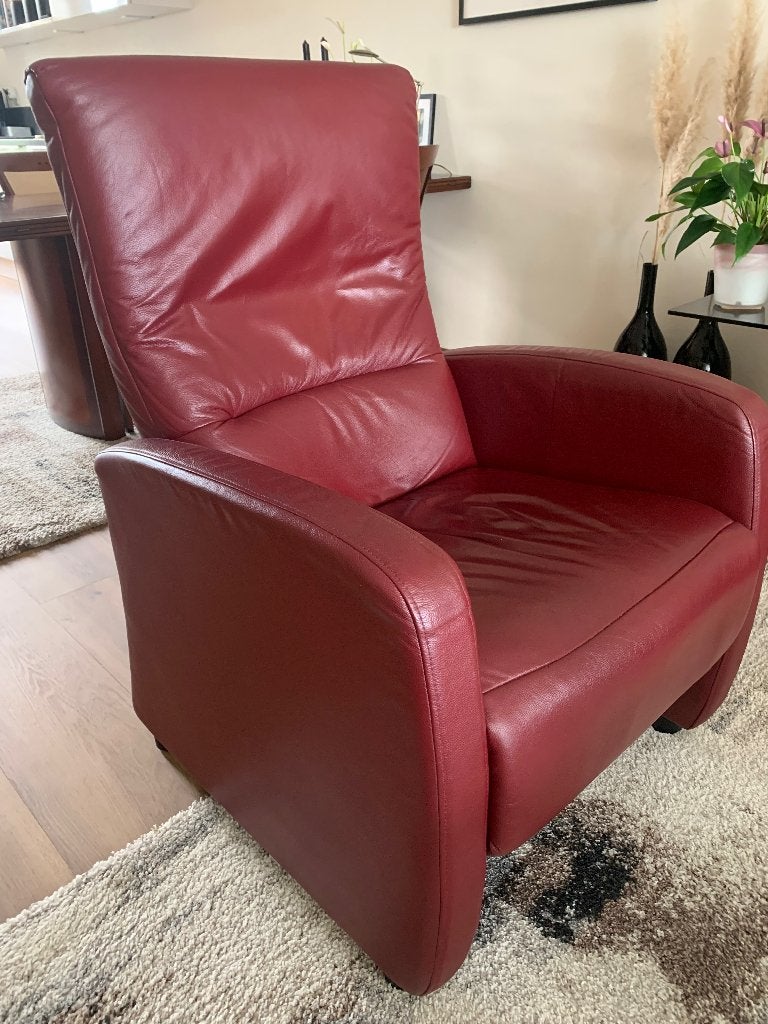 Relexstoel, Huis en Inrichting, Ophalen, Gebruikt, Minder dan 75 cm, Leer