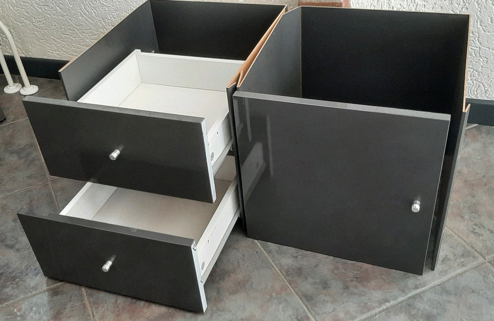 6 ladekasten , 3 deurtjes  ikea kallax Vakkenkast  antraciet, Ophalen
