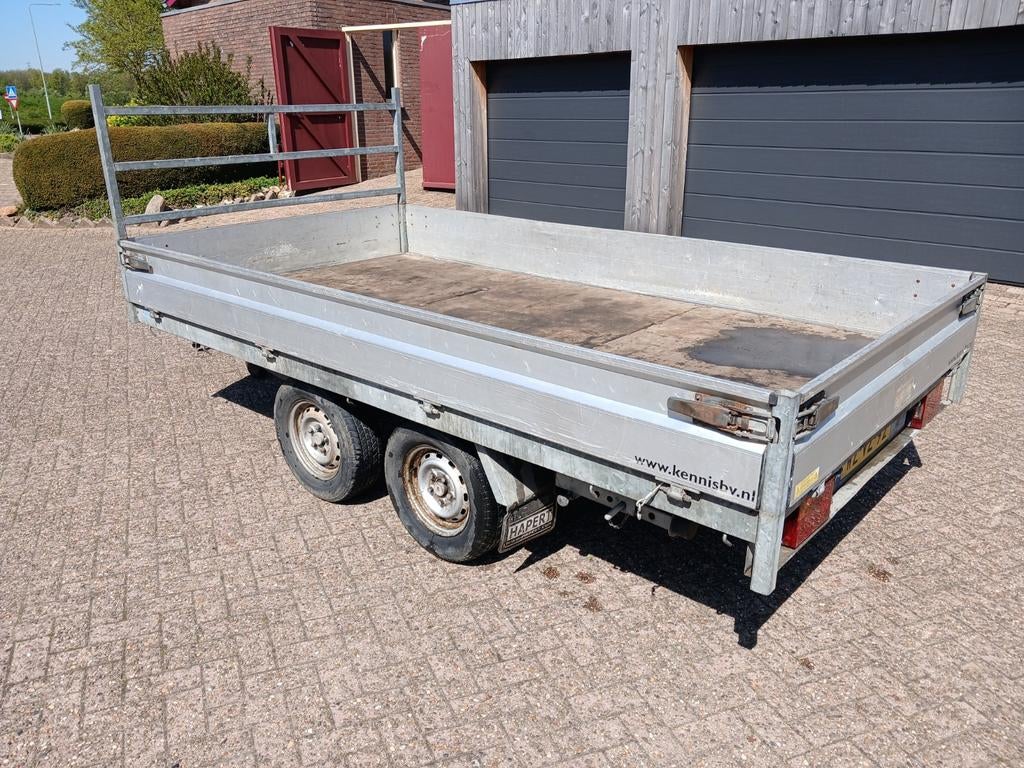 Robuuste Hapert aanhangwagen - Dubbelasser, Auto diversen, Aanhangers en Bagagewagens, Ophalen of Verzenden, Gebruikt