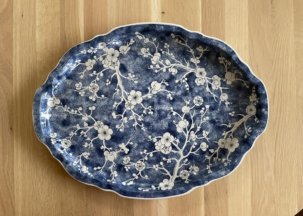 Dienblad Delftsblauw afmeting 44 cm x 33 cm, Ophalen of Verzenden, Zo goed als nieuw, Rond, Metaal
