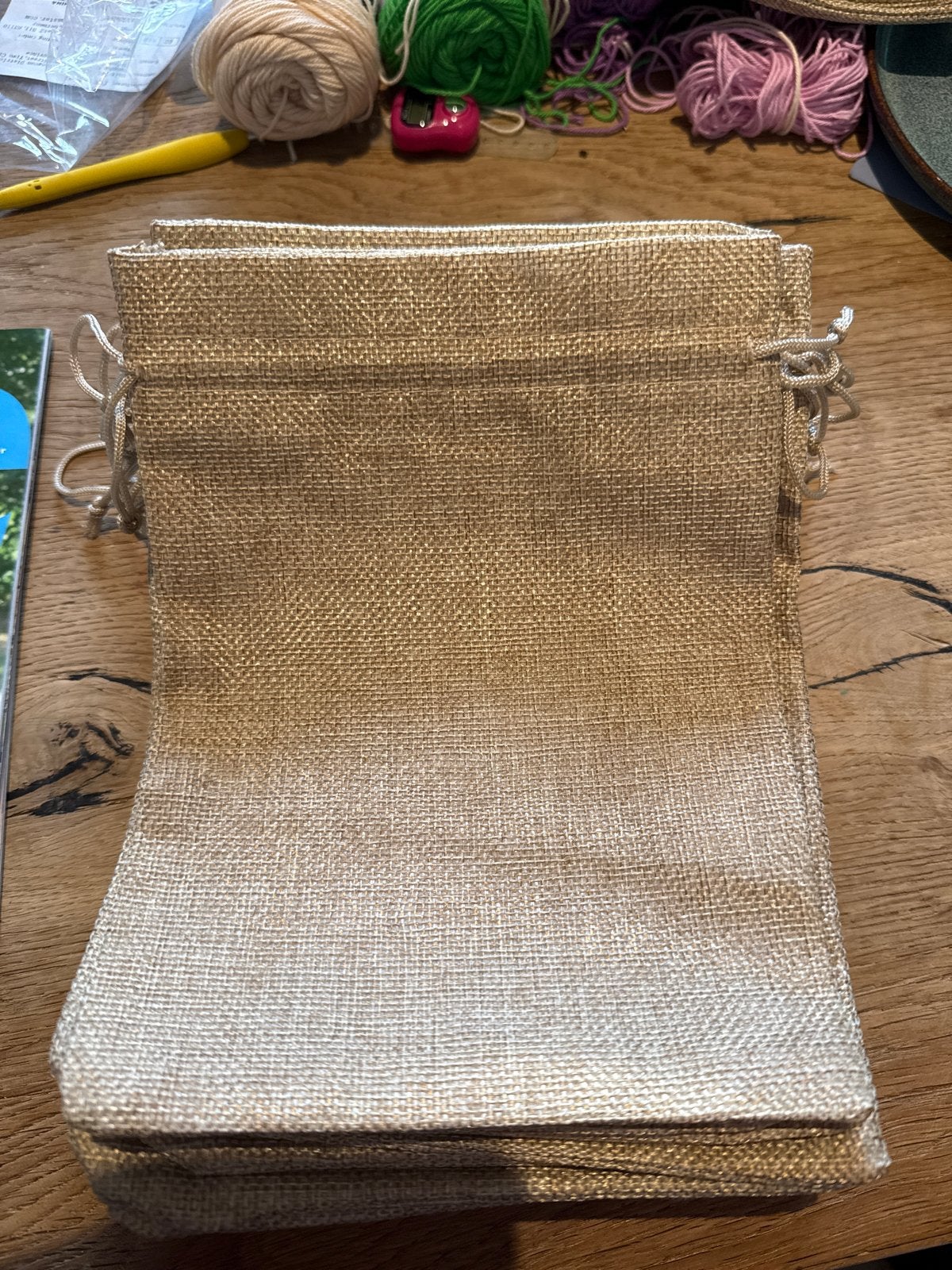 Jute zakjes met trekkoord - 19stuks 16x22 cm 0,50 per stuk, Ophalen of Verzenden, Nieuw