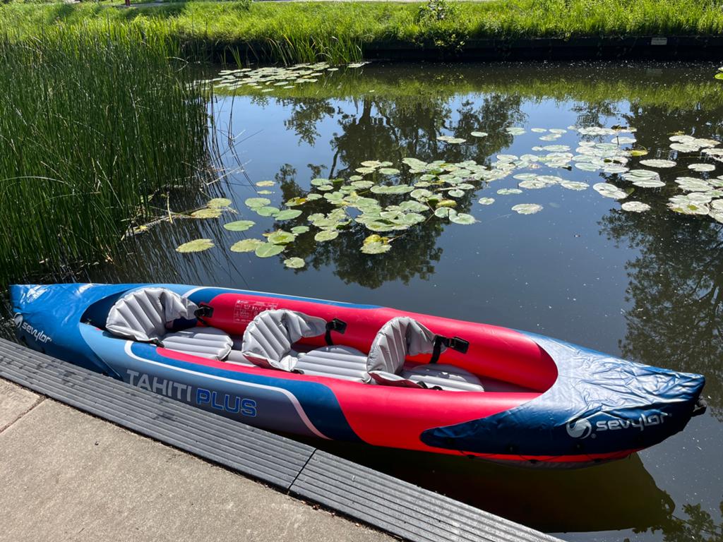 Sevylor Tahiti Plus opblaasbare kano 3-persoons, Watersport en Boten, Ophalen, Opblaasbaar, Zo goed als nieuw, 3-persoons of meer