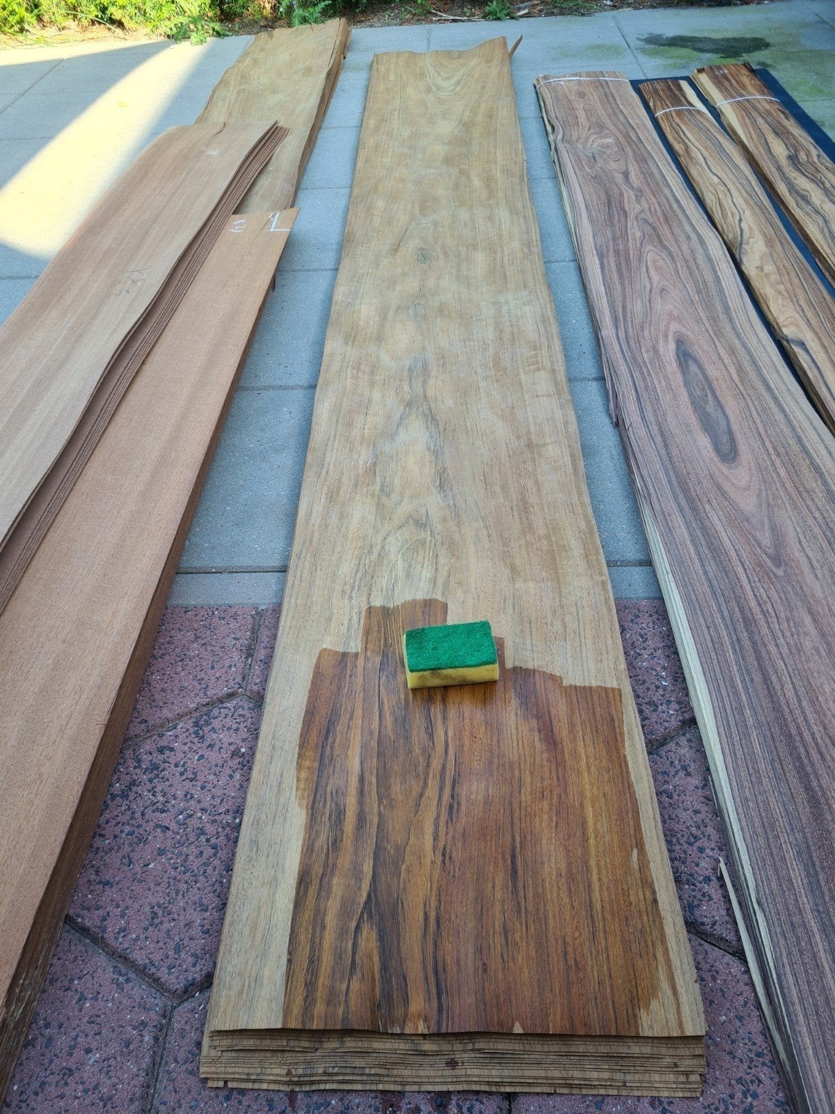 Teak (moulmein) fineer prachtige grote en brede vellen, Ophalen of Verzenden, Hout