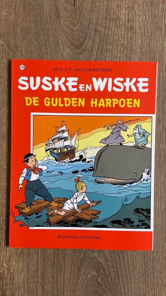Suske en Wiske “De Gulden Harpoen “ nr 236 eerste druk  1993, Eén stripboek, Ophalen of Verzenden, Zo goed als nieuw