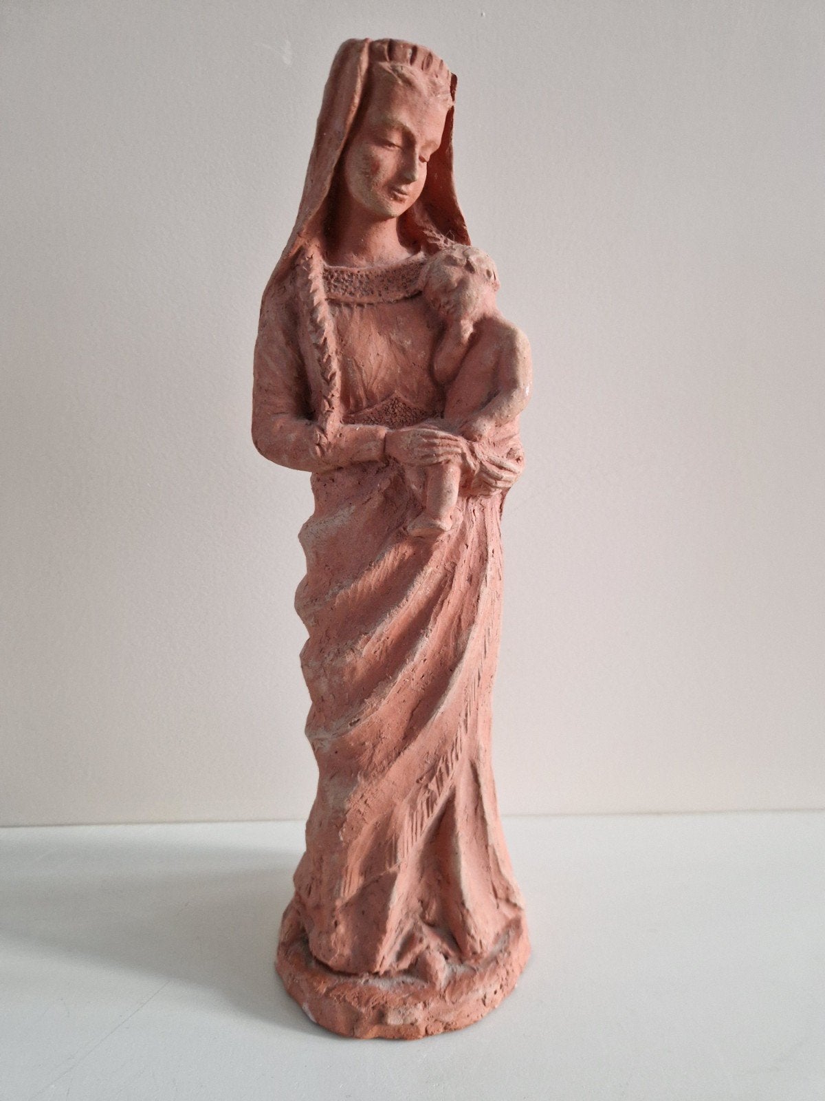 Antiek Maria beeld moeder en kind., Ophalen of Verzenden