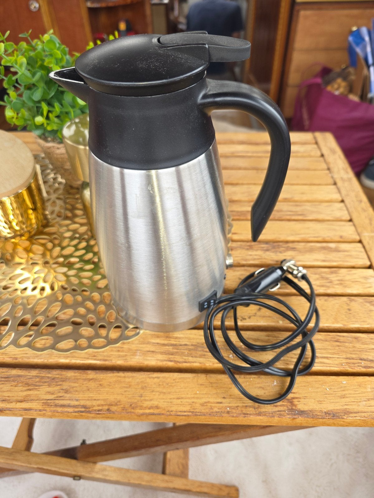 12V Auto Waterkoker / Thermoskan - Ideaal voor onderweg, Ophalen of Verzenden, Zo goed als nieuw