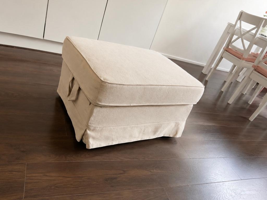 Hocker Ektorp Ikea, beige / wit, Huis en Inrichting, Ophalen, Nieuw, Rechthoekig, 75 tot 100 cm
