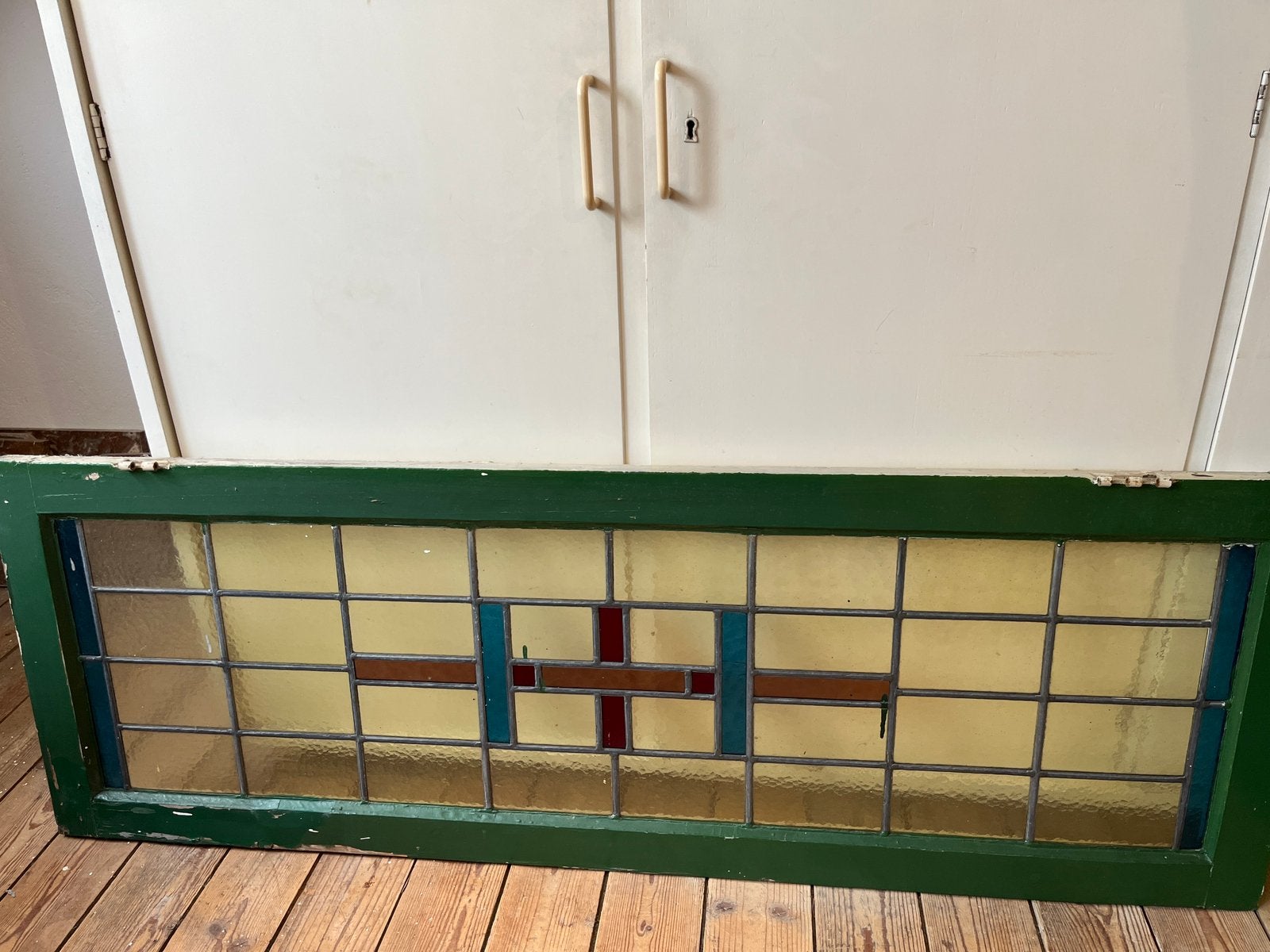 Mooi glas in lood raam, Doe-het-zelf en Verbouw, Glas en Ramen, Ophalen, Gevelraam of Ruit, Gebruikt, Minder dan 80 cm