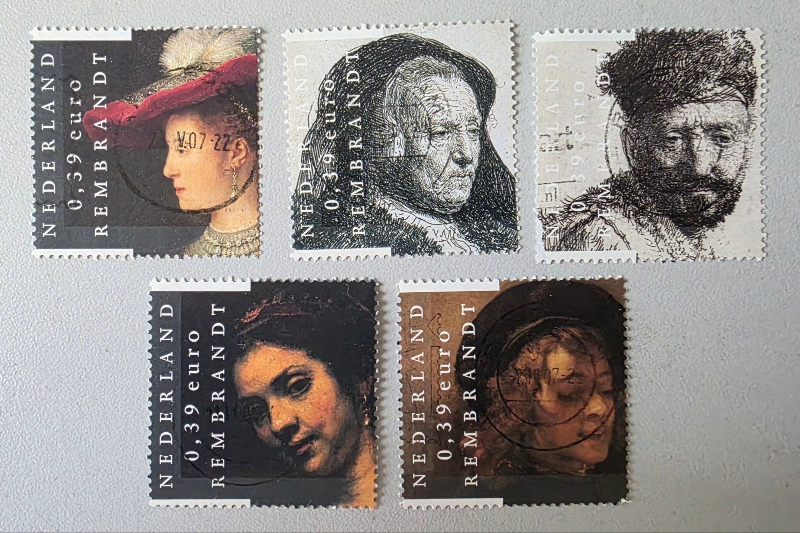 Nederland Postzegels Rembrandt 0,39 euro Gestempeld, Ophalen of Verzenden