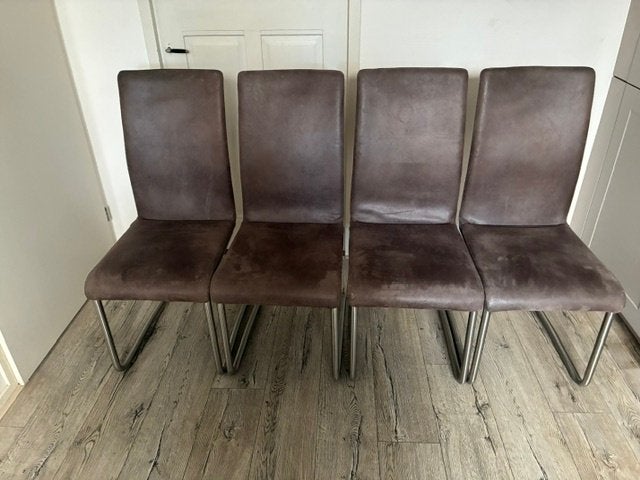 4 leuke bruine keukenstoelen, Ophalen, Bruin, Vier, Modern