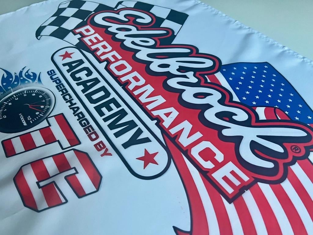 EDELBROCK BANNER 60X90 VOOR DE USA GARAGE BEVESTIGGINGS OGEN, Ophalen of Verzenden, Nieuw