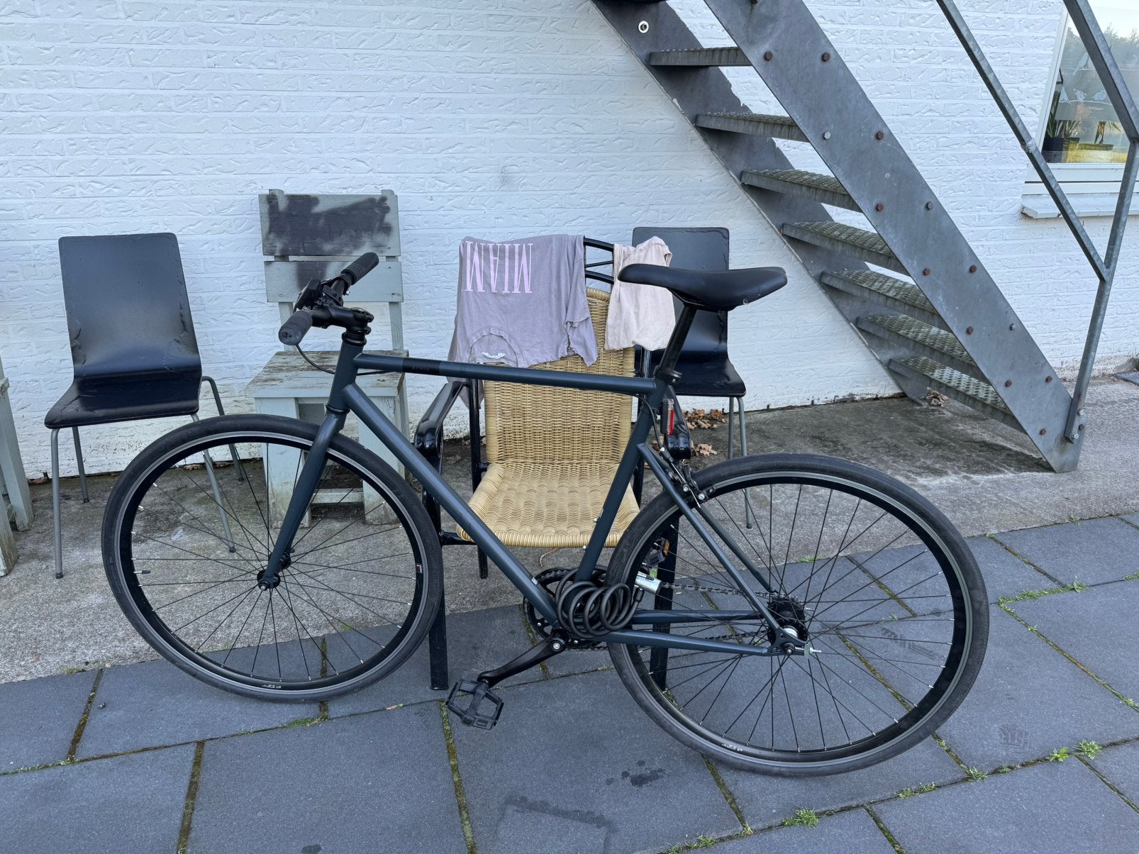 Fixie fiets Stadfiets carbongrijs, Fietsen en Brommers, Fietsen | Heren | Herenfietsen, Zo goed als nieuw, Overige merken, 53 tot 57 cm