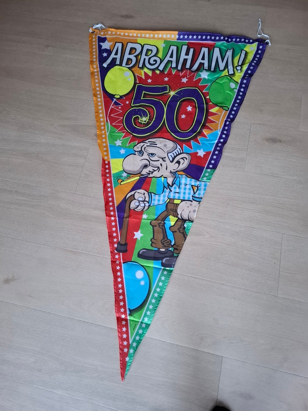 Abraham 50 jaar vlag, Ophalen of Verzenden, Gebruikt, Feestartikel, Abraham of Sarah