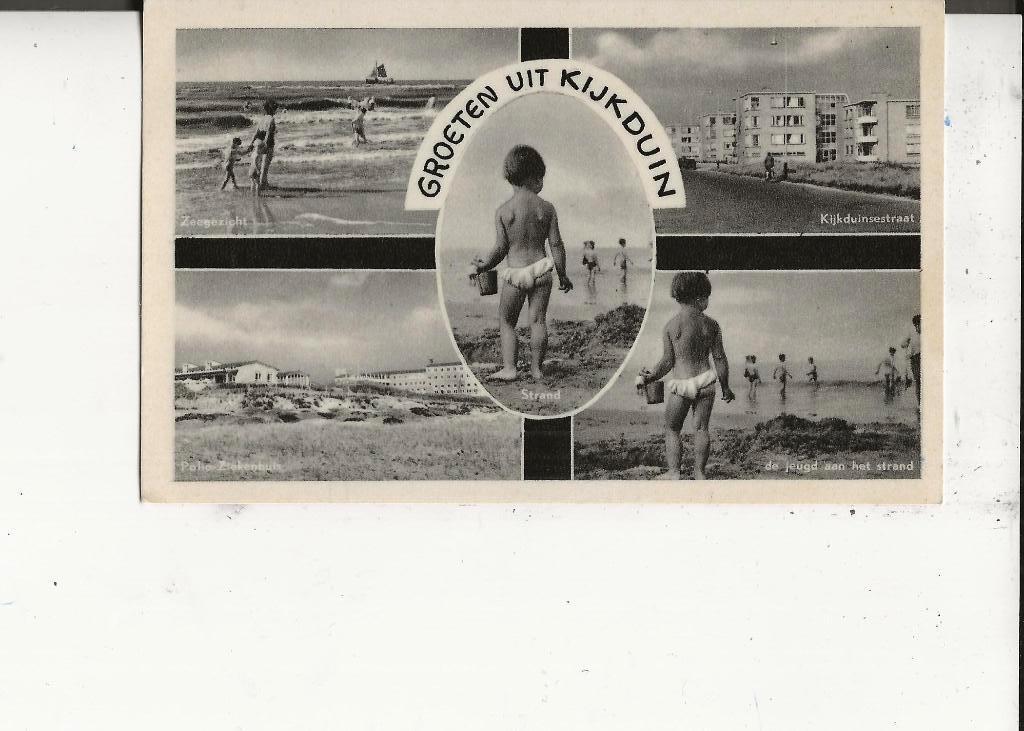 Loosduinen Groeten uit 5-Luik met Kijkduinsestraat 24-8-1959, Ophalen of Verzenden, 1940 tot 1960, Gelopen, Zuid-Holland