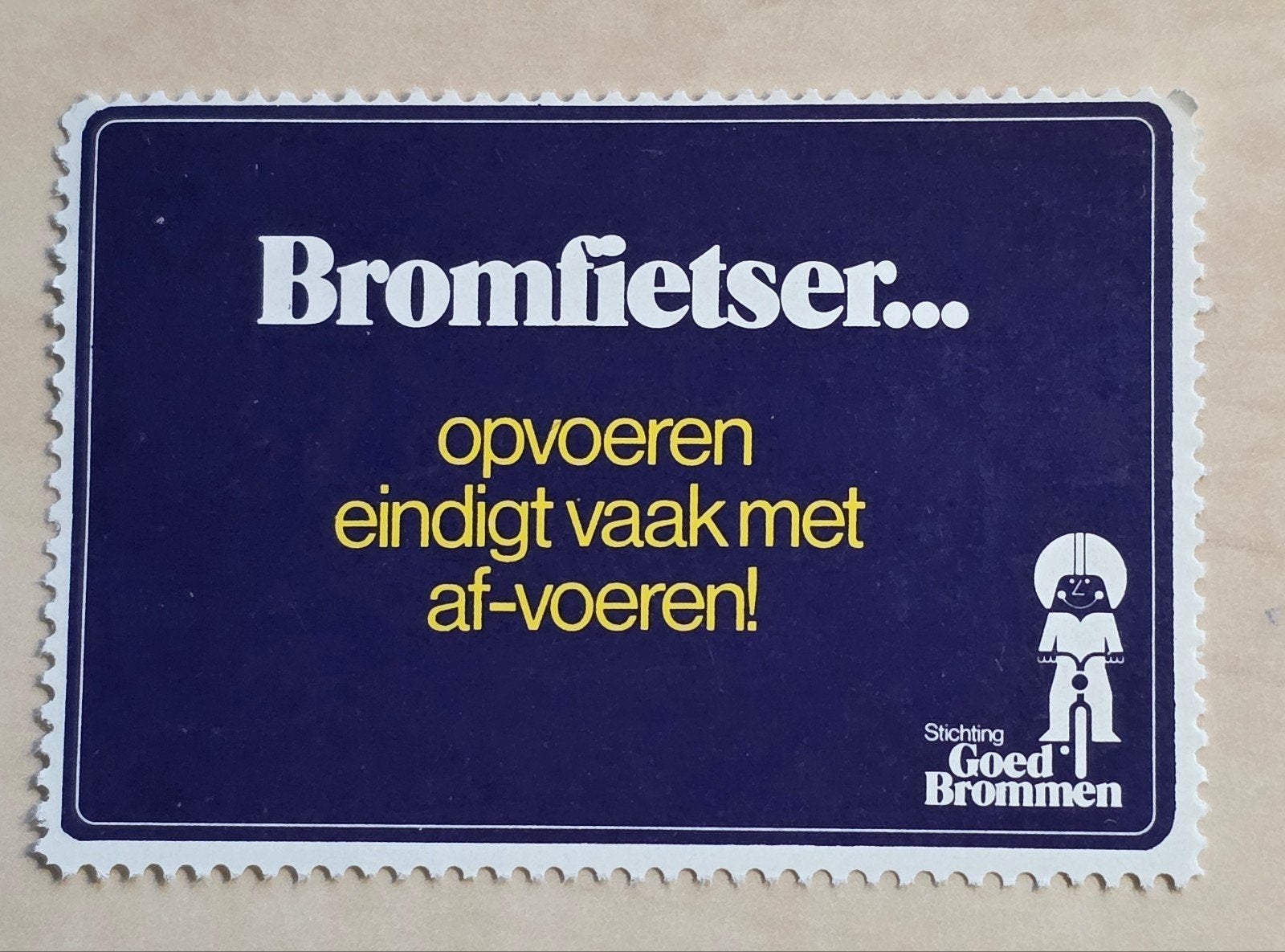 17) ORIGINELE SLUITZEGEL BROMFIETSER OPVOEREN EINDIGT  ...., Verzenden, Overige thema's
