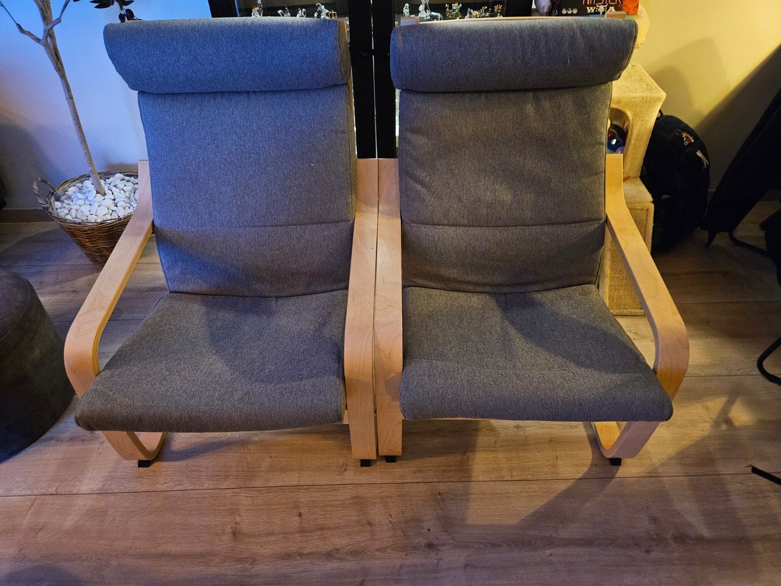 Twee IKEA POÄNG stoelen - Zo goed als nieuw, Ophalen, Twee, Zo goed als nieuw, Grijs