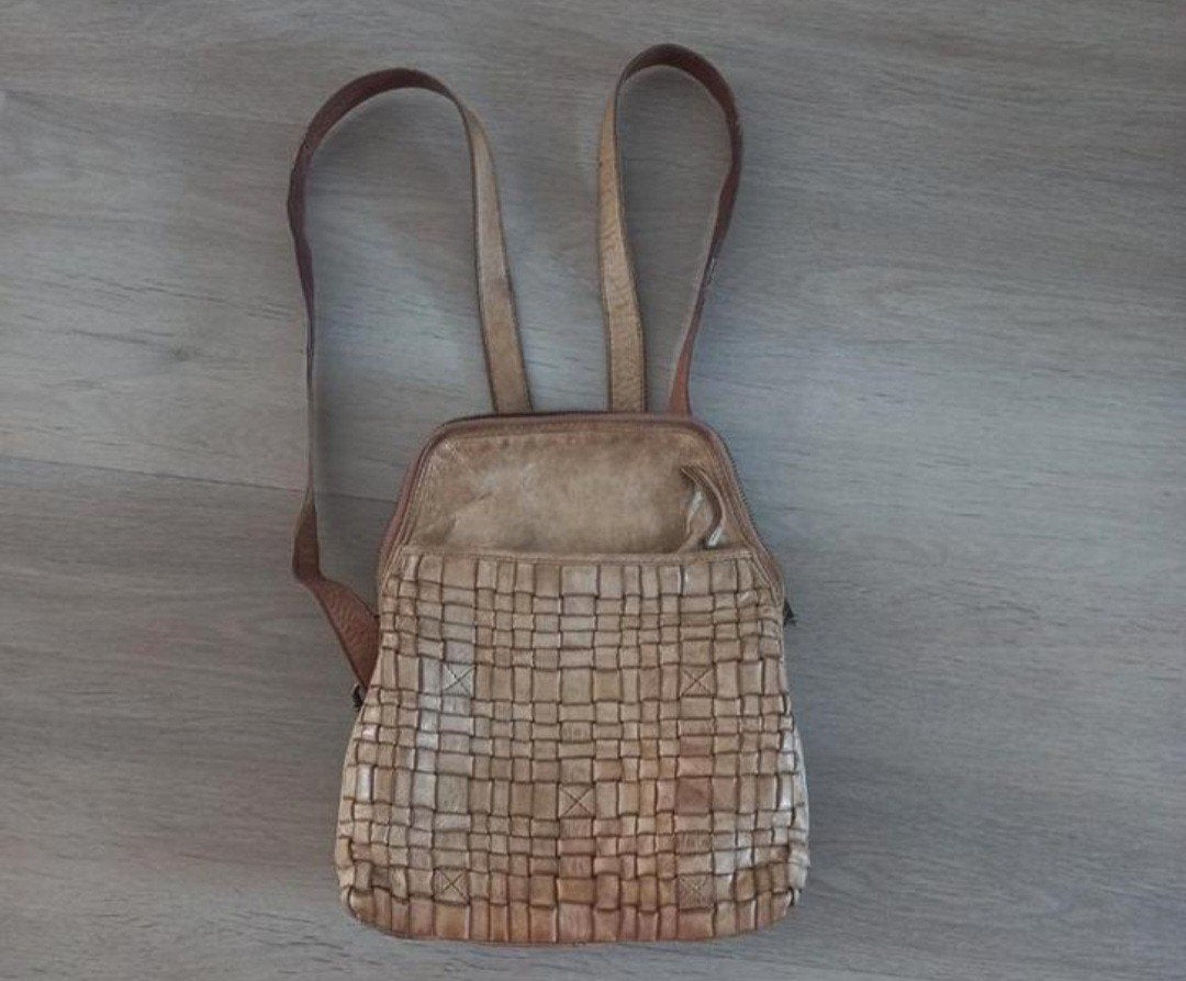 Leuke leren rugzak/tas van Bear Disign zgan met div vakken, Overige merken, 25 tot 40 cm, Ophalen of Verzenden, Zo goed als nieuw