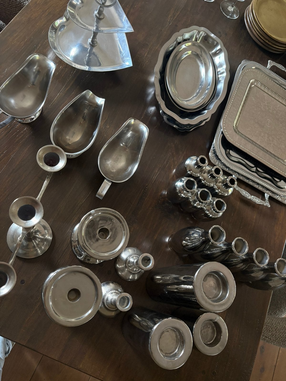 Vintage chrome/zilver decoratie set – 23 stuks, Overige merken, Vintage, Ophalen of Verzenden, Zo goed als nieuw