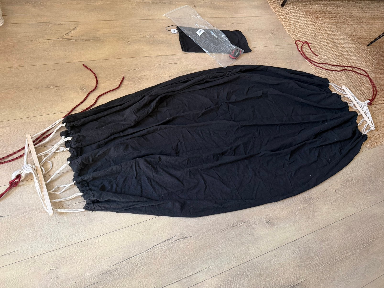 Hangmat zwart 260 cm, Ophalen of Verzenden, Zo goed als nieuw