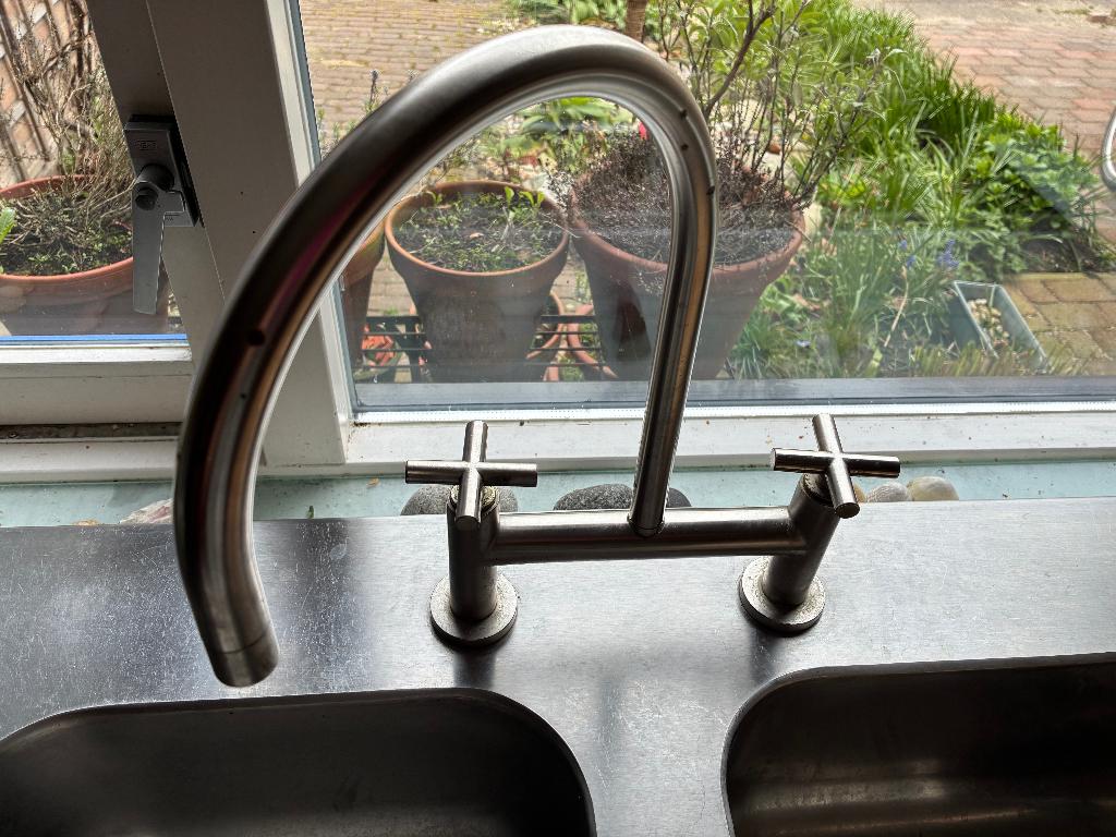 GEZOCHT Dornbracht Tara brugmengkraan, platina mat, Doe-het-zelf en Verbouw, Sanitair, Verzenden, Rvs, Kraan